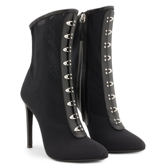 Giuseppe Zanotti Shoes - Giuseppe Zanotti Janice BUSTIER MESH Corset HEELED BOOTS in Olive Green